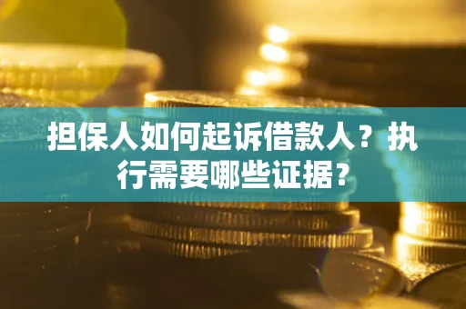 武汉担保人如何起诉借款人？执行需要哪些证据？