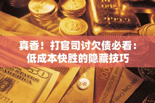 武汉真香！打官司讨欠债必看：低成本快胜的隐藏技巧