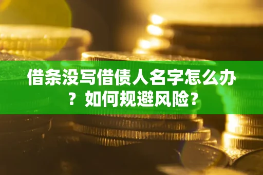 武汉借条没写借债人名字怎么办？如何规避风险？