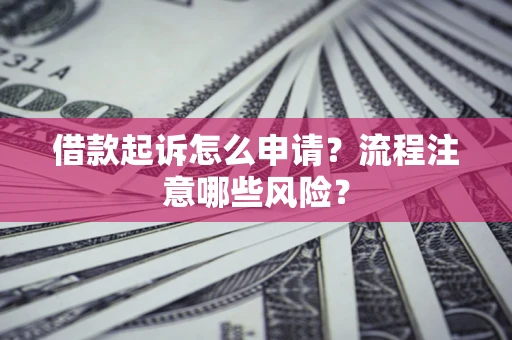 武汉借款起诉怎么申请？流程注意哪些风险？